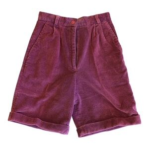 Vintage 80’s90’s Women’s Plum Corduroy Cuffed Shorts